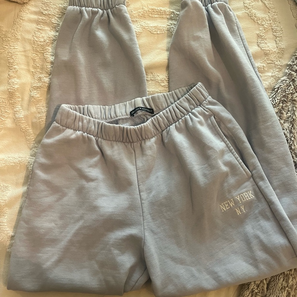 Brandy Melville light blue Sweatpants Relaxed Fit Elastic Waist